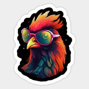 Pop Art Sunglasses Chicken Gifts Funny Chicken Sticker